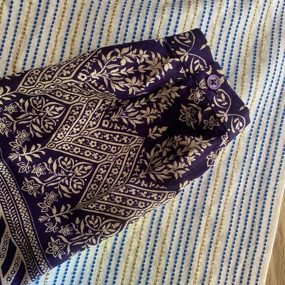 Tory Burch Bourdelle Silk Tunic Dress Purple Long Sleeve Sz 10 - Picture 11 of 15